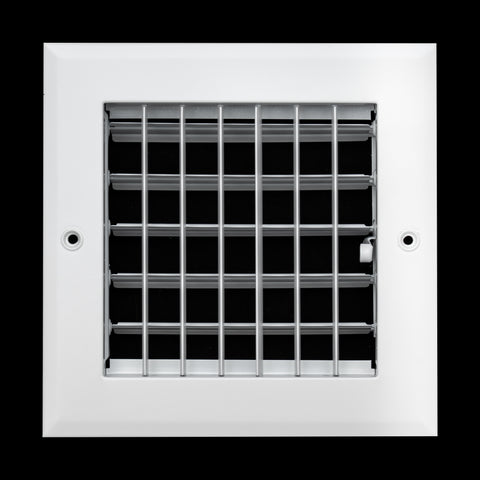 6"x6" White Aluminum Adjustable Decorative Vent Cover, Rust-Proof Supply Grille for Wall & Ceiling