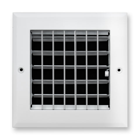 6"x6" White Aluminum Adjustable Decorative Vent Cover, Rust-Proof Supply Grille for Wall & Ceiling