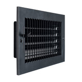 10"x6" 1-Way Black Steel Air Supply Diffuser, Directional Register Vent Cover for Sidewall Or Ceiling