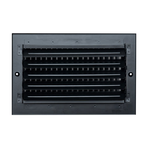10"x6" 1-Way Black Steel Air Supply Diffuser, Directional Register Vent Cover for Sidewall Or Ceiling