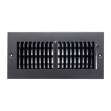 10"x4" 2-Way Black Steel Air Supply Diffuser, Directional Register Vent Cover for Sidewall Or Ceiling