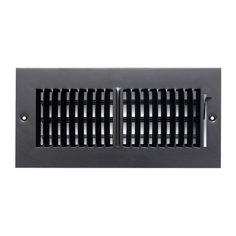 10"x4" 2-Way Black Steel Air Supply Diffuser, Directional Register Vent Cover for Sidewall Or Ceiling