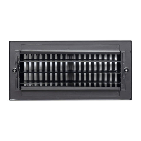 10"x4" 2-Way Black Steel Air Supply Diffuser, Directional Register Vent Cover for Sidewall Or Ceiling