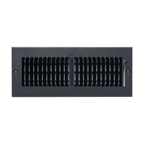 12"x4" 2-Way Black Steel Air Supply Diffuser, Directional Register Vent Cover for Sidewall Or Ceiling