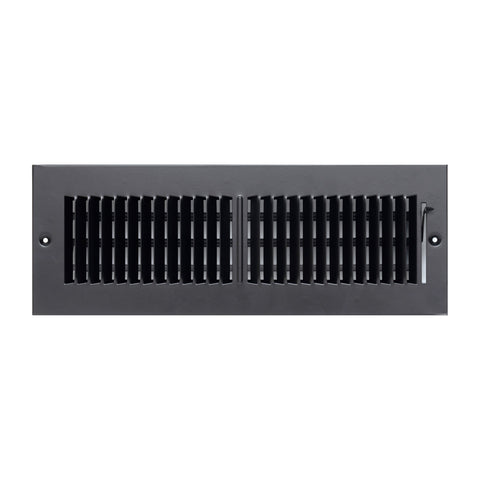 14"x4" 2-Way Black Steel Air Supply Diffuser, Directional Register Vent Cover for Sidewall Or Ceiling