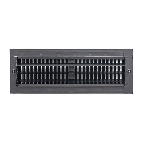 14"x4" 2-Way Black Steel Air Supply Diffuser, Directional Register Vent Cover for Sidewall Or Ceiling