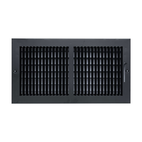 16"x8" 2-Way Black Steel Air Supply Diffuser, Directional Register Vent Cover for Sidewall Or Ceiling