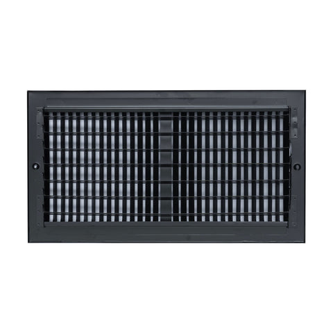 16"x8" 2-Way Black Steel Air Supply Diffuser, Directional Register Vent Cover for Sidewall Or Ceiling