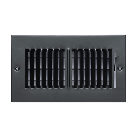 8"x4" 2-Way Black Steel Air Supply Diffuser, Directional Register Vent Cover for Sidewall Or Ceiling