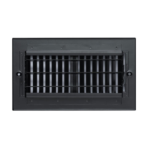 8"x4" 2-Way Black Steel Air Supply Diffuser, Directional Register Vent Cover for Sidewall Or Ceiling