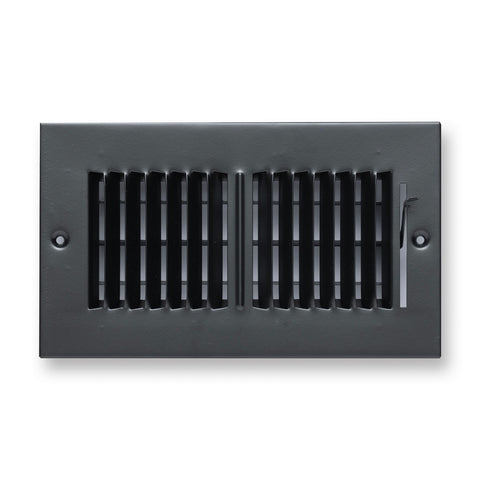 8"x4" 2-Way Black Steel Air Supply Diffuser, Directional Register Vent Cover for Sidewall Or Ceiling