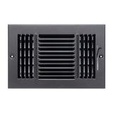 10"x6" 3-Way Black Steel Air Supply Diffuser, Directional Register Vent Cover for Sidewall Or Ceiling
