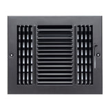 10"x8" 3-Way Black Steel Air Supply Diffuser, Directional Register Vent Cover for Sidewall Or Ceiling