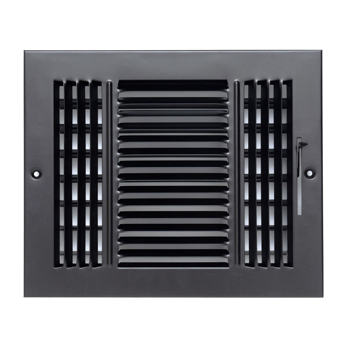 10"x8" 3-Way Black Steel Air Supply Diffuser, Directional Register Vent Cover for Sidewall Or Ceiling