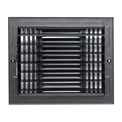 10"x8" 3-Way Black Steel Air Supply Diffuser, Directional Register Vent Cover for Sidewall Or Ceiling