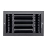 14"x8" 3-Way Black Steel Air Supply Diffuser, Directional Register Vent Cover for Sidewall Or Ceiling