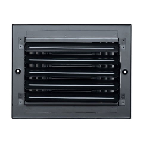 8"x6" 3-Way Black Steel Air Supply Diffuser, Directional Register Vent Cover for Sidewall Or Ceiling