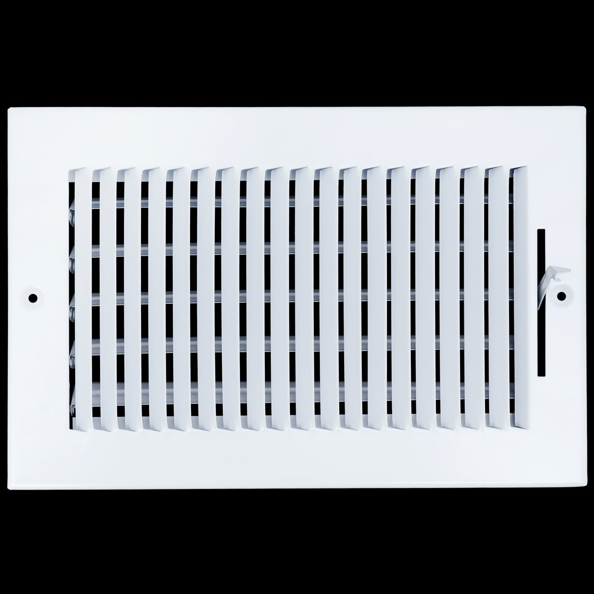 10"x6" 1-Way White Steel Air Supply Diffuser, Directional Register Vent Cover for Sidewall Or Ceiling
