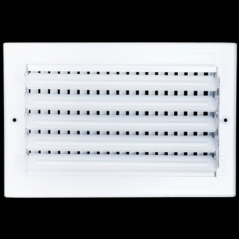 10"x6" 1-Way White Steel Air Supply Diffuser, Directional Register Vent Cover for Sidewall Or Ceiling