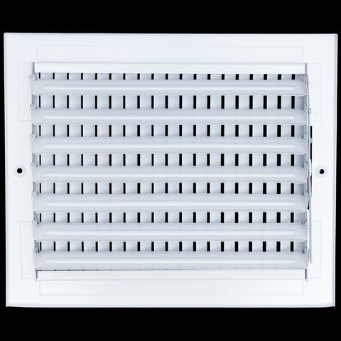 10"x8" 1-Way White Steel Air Supply Diffuser, Directional Register Vent Cover for Sidewall Or Ceiling