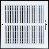 12"x12" 1-Way White Steel Air Supply Diffuser, Directional Register Vent Cover for Sidewall Or Ceiling