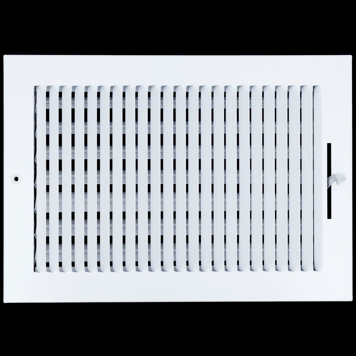 12"x8" 1-Way White Steel Air Supply Diffuser, Directional Register Vent Cover for Sidewall Or Ceiling