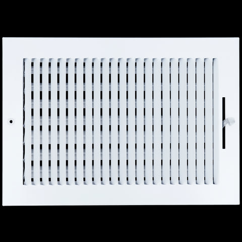 12"x8" 1-Way White Steel Air Supply Diffuser, Directional Register Vent Cover for Sidewall Or Ceiling