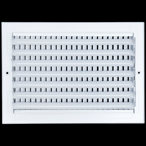 12"x8" 1-Way White Steel Air Supply Diffuser, Directional Register Vent Cover for Sidewall Or Ceiling