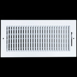 14"x6" 1-Way White Steel Air Supply Diffuser, Directional Register Vent Cover for Sidewall Or Ceiling