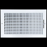 14"x8" 1-Way White Steel Air Supply Diffuser, Directional Register Vent Cover for Sidewall Or Ceiling
