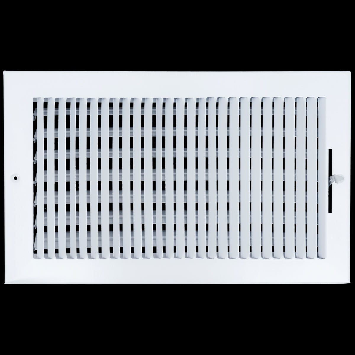 14"x8" 1-Way White Steel Air Supply Diffuser, Directional Register Vent Cover for Sidewall Or Ceiling