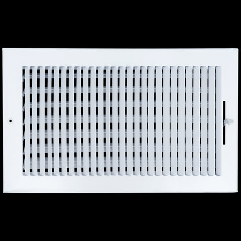 14"x8" 1-Way White Steel Air Supply Diffuser, Directional Register Vent Cover for Sidewall Or Ceiling