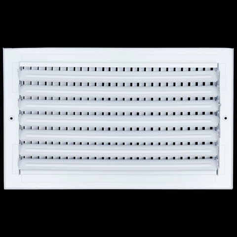 14"x8" 1-Way White Steel Air Supply Diffuser, Directional Register Vent Cover for Sidewall Or Ceiling
