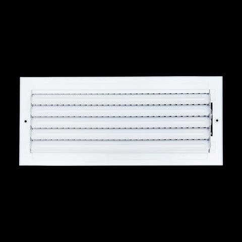 16"x6" 1-Way White Steel Air Supply Diffuser, Directional Register Vent Cover for Sidewall Or Ceiling