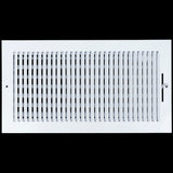16"x8" 1-Way White Steel Air Supply Diffuser, Directional Register Vent Cover for Sidewall Or Ceiling