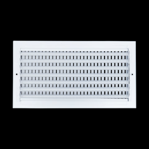 16"x8" 1-Way White Steel Air Supply Diffuser, Directional Register Vent Cover for Sidewall Or Ceiling