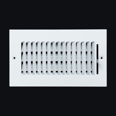 8"x4" 1-Way White Steel Air Supply Diffuser, Directional Register Vent Cover for Sidewall Or Ceiling
