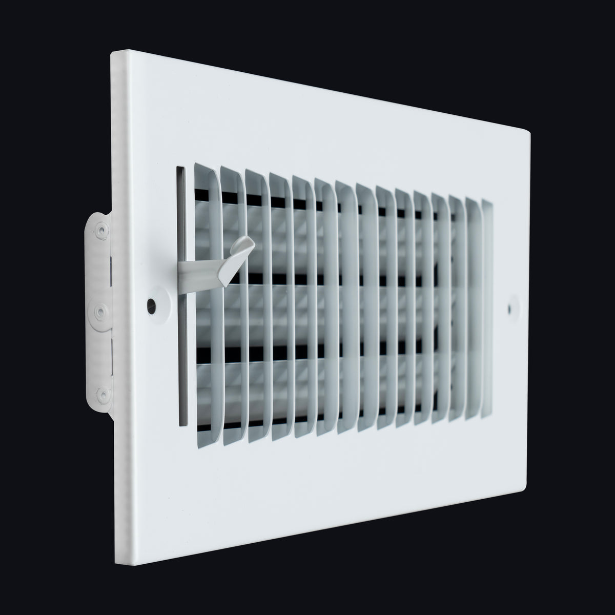 8"x4" 1-Way White Steel Air Supply Diffuser, Directional Register Vent Cover for Sidewall Or Ceiling
