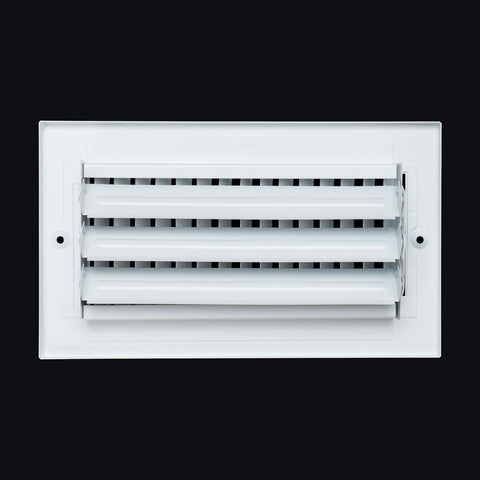 8"x4" 1-Way White Steel Air Supply Diffuser, Directional Register Vent Cover for Sidewall Or Ceiling