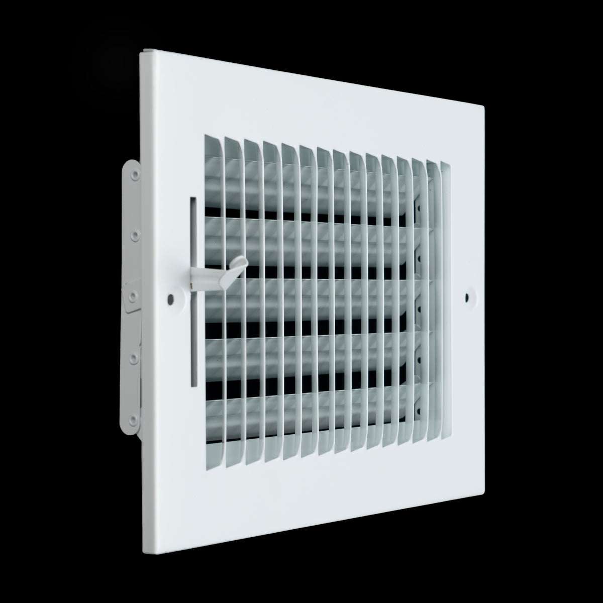 8"x6" 1-Way White Steel Air Supply Diffuser, Directional Register Vent Cover for Sidewall Or Ceiling