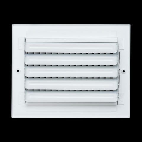 8"x6" 1-Way White Steel Air Supply Diffuser, Directional Register Vent Cover for Sidewall Or Ceiling