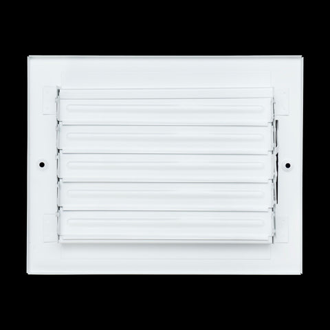 8"x6" 1-Way White Steel Air Supply Diffuser, Directional Register Vent Cover for Sidewall Or Ceiling