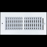 10"x4" 2-Way White Steel Air Supply Diffuser, Directional Register Vent Cover for Sidewall Or Ceiling