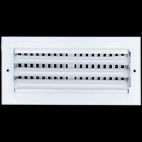 10"x4" 2-Way White Steel Air Supply Diffuser, Directional Register Vent Cover for Sidewall Or Ceiling