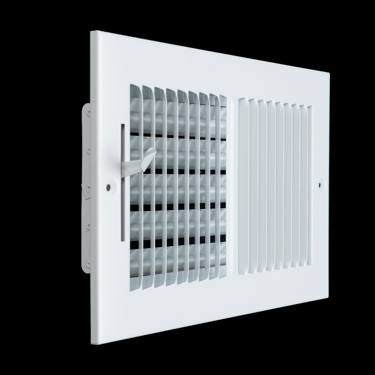 10"x6" 2-Way White Steel Air Supply Diffuser, Directional Register Vent Cover for Sidewall Or Ceiling