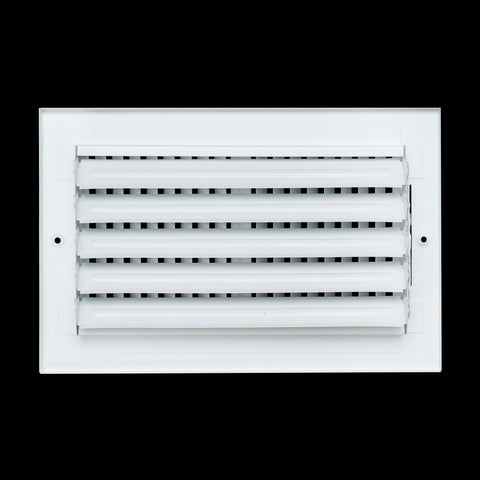10"x6" 2-Way White Steel Air Supply Diffuser, Directional Register Vent Cover for Sidewall Or Ceiling