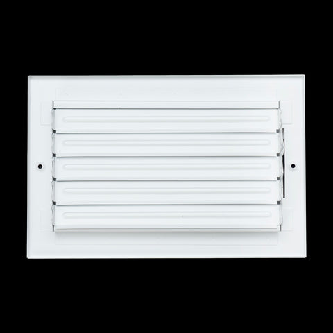 10"x6" 2-Way White Steel Air Supply Diffuser, Directional Register Vent Cover for Sidewall Or Ceiling