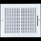 10"x8" 2-Way White Steel Air Supply Diffuser, Directional Register Vent Cover for Sidewall Or Ceiling