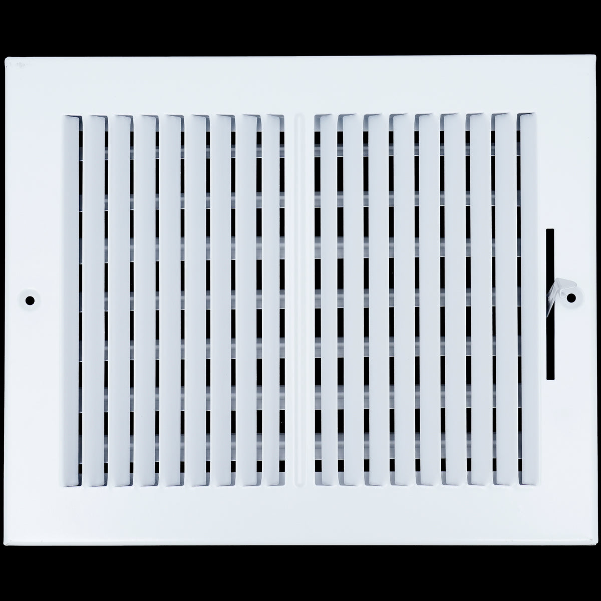 10"x8" 2-Way White Steel Air Supply Diffuser, Directional Register Vent Cover for Sidewall Or Ceiling
