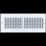 12"x4" 2-Way White Steel Air Supply Diffuser, Directional Register Vent Cover for Sidewall Or Ceiling